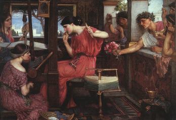 'Penélope y los pretendientes', pintura de John William Waterhouse.(Aberdeen Art Gallery) 