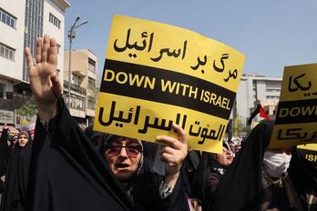 Manifestación contra Israel este viernes en Teherán.